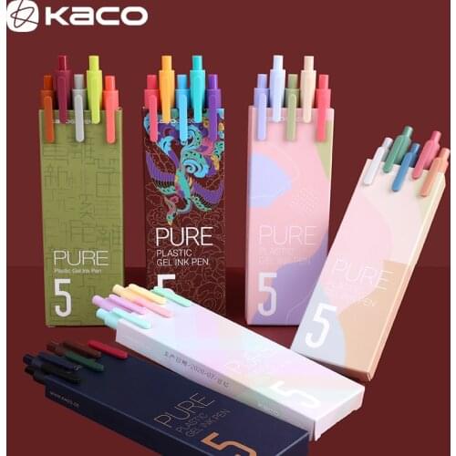 30 Colors KACO Green PURE Retractable 0.5mm Color Gel Pen Retro/Morandi /Macaron Colour Cute Stationery Office School Supplies