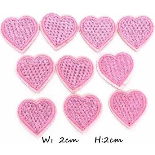 40pcs/lot Heart-shaped Sew Iron On Embroidered Clothes Patches For Jeans Backpacks women girls Diy Badges