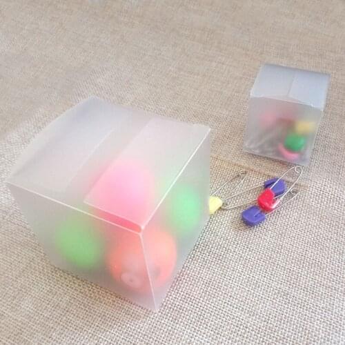 500pcs 8x8x8cm Scrub Jewelry Gift Box Clear Boxes Plastic Box Transparent Storage Pvc Boxes Packaging Display Pvc Boxen For Wed