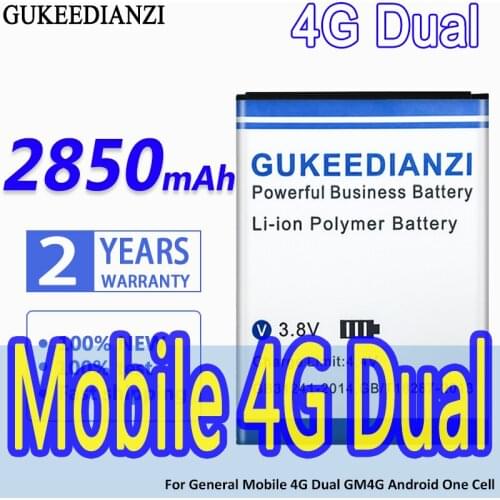 2850mAh GUKEEDIANZI High Capacity Battery For General Mobile 4G Dual GM4G Android One Cell Bateria