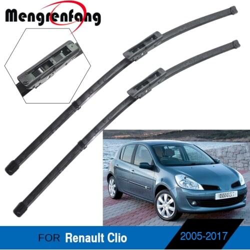 Car Accessories Soft Rubber Front Windscreen Wiper Frameless Wiper Blades Bayonet Arms For Renault Clio III IV 2005-2017