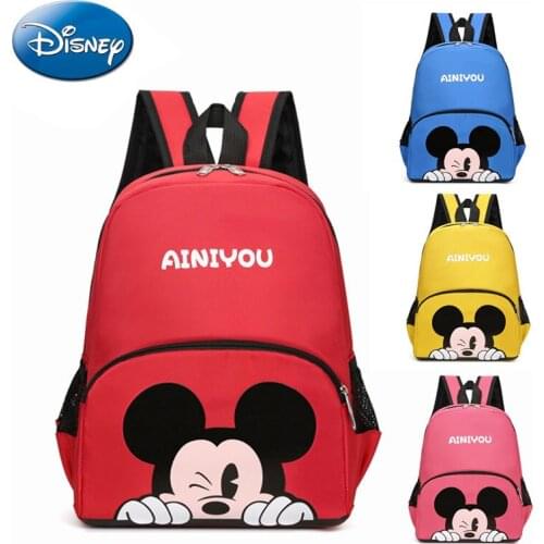 Disney Mickey Cartoon Anime Kids Top Quality Waterproof Childrens Backpack Boys Girls Primary Schoolbag Kindergarten Fashion