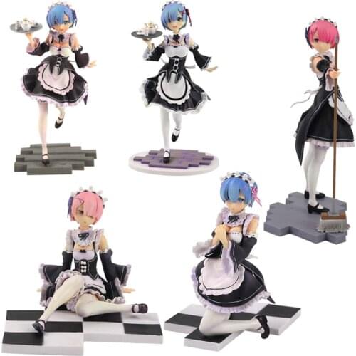 12-22cm Anime RE: ZERO Starting Life in Another World Housemaid Ram Rem PVC Action Figure Collectible Model Toys Gift for kids
