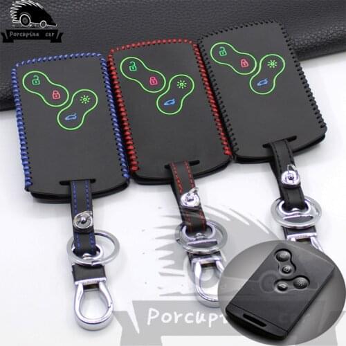Noctilucent Leather Key Holder Key Case for Renault Duster Sandero Captur Twingo Clio Megane Scenic Koleos Protector Cover