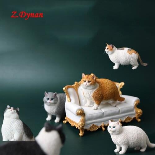 JXK064 1/6th British Shorthair Fat Cat cute mini animal model for 12" soldier figure dolls GK pet hand-made trendy ornaments