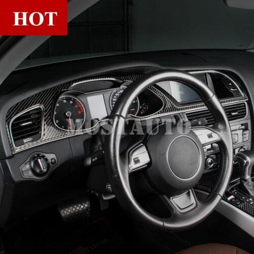 For Audi A4 S4 Carbon Fiber Console Instrument Panel Moulding Cover 2008-2015 1pcs Car Accessories Interior Car Decor Car Trim