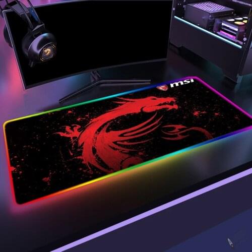Red Dragon Mouse Gamer Accessories Msi Table Mat RGB Desk Pad Gaming Keyboard for Compass PC Gamer Cabinet Varmilo Mousepad Mice
