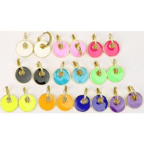 10 Pairs Round earrings Colorful Enamel colorful earrings Fashion Dangle earrings jewelry Drop earrings for women 51496