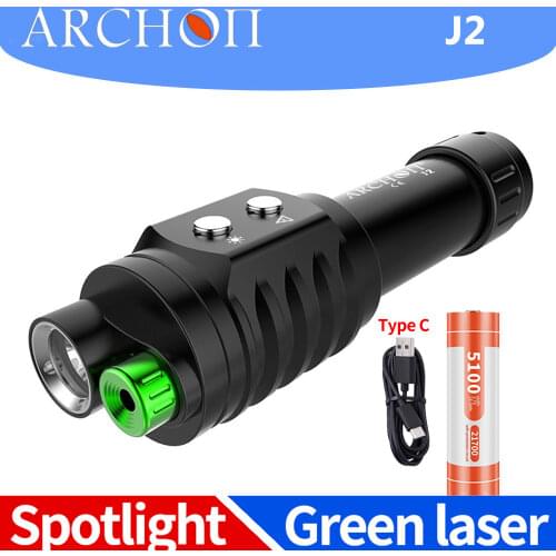 ARCHON J2 Diving Coaching Laser Lights Profession Diving Green Laser Lights Underwater Lamp 100m Instructor Diving Flashlight