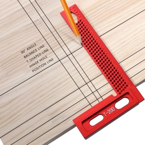 1pc Aluminum Alloy 90 Degree Squares L Shape Right Angle Line Ruler Scriber Gauge Carpenter Woodworking Tools