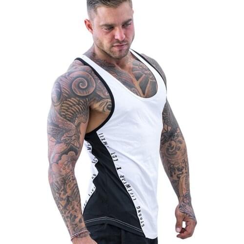 New Brand New Plain Tank Top Men Gyms Stringer Sleeveless Shirt Open Sides Blank Fitness Clothing Cotton Sportwear Muscle Vest