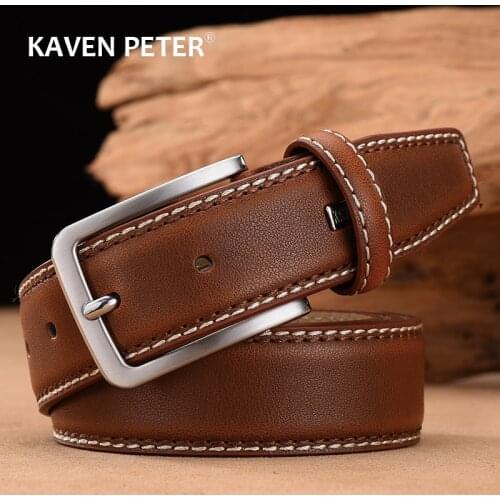 New Fashion Classic Vintage Pin Buckle Leather Belt Male Belt Men Cow Genuine Leather Luxury Strap Male Belts For Men