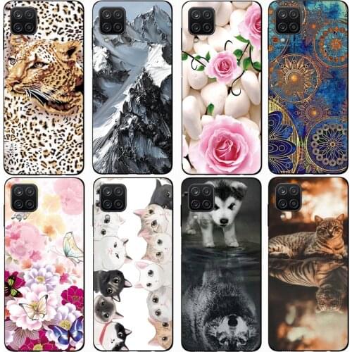 For SAMSUNG GALAXY A12 Case Rose Wolf Cute Patterned Cover Soft Silicon Phone Case for Samsung Galaxy M32 Top Quality