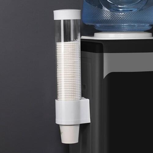 1piece Disposable paper cup holder Water dispenser plastic cup holder Wall-mounted cup holder storage rack Dust-proof cup holder