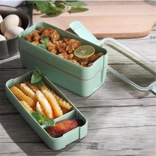 Plastic Multilayers Food Container Kitchen Lunch Box Kids School Portable Bento Box Fit Hiking Camping Kitchen Supplies