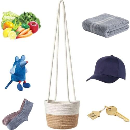 Woven Hanging Planters Basket Flower Pot Handmade Macrame Braided Craft Cotton Rope Vintage Decor Storage Basketry