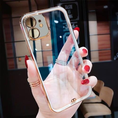 Luxury Transparent Case For iPhone 12 11 Pro Max XS XR XS X 7 8 Plus 8Plus 12Pro 11Pro Clear Soft Silicone Ultra-Thin Full Cover