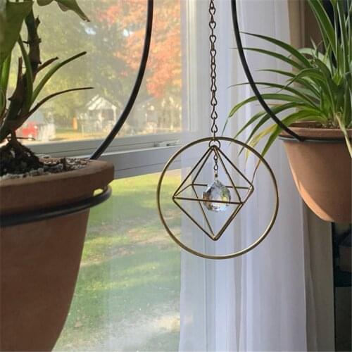 Spike Ball Single Sphere Cage Sun Catcher Crystal Wondow Rainbow Maker Suncacther Car Prisms Charms Boho Home Cute Room Decor