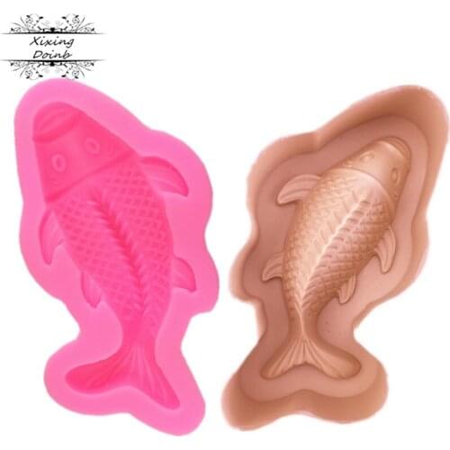 DIY carp shape silica gel mold chocolate pudding jelly cake mold fudge cake decoration tool