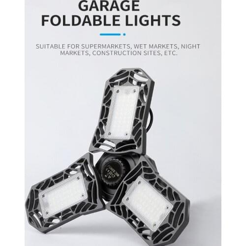 LED Garage Light AC85-265V Deformation Adjustable Angle High Bay Light Industrial LED Garage Light For Garage Workshop