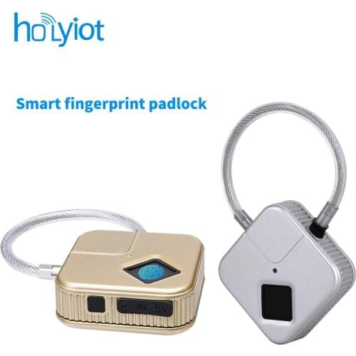 2019 Hot Sale keyless Fingerprint padlock waterproof Anti-thief lock for bike cabinet suitcase backpack