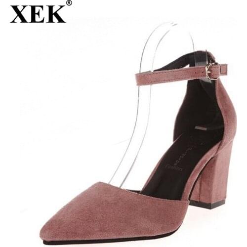 XEK 2018 Fashion High Heels Newest Women Pumps Summer Women Shoes Thick Heel Pumps Comfortable Shoes Woman Platform Shoes WFQ98