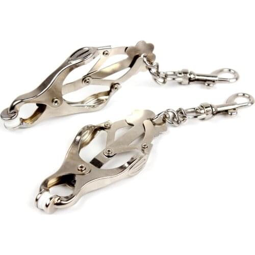 1 Pair SM Bondage Breast Clips Steel Metal Nipple Stimulator Nipple Clamps Sex Toys for Couple