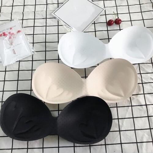 1Pair Body-fitted Design Women Swimsuit Sponge Pad Insert Breast Bra Pad Push Up Padded Inserts Chest Invisible Pad