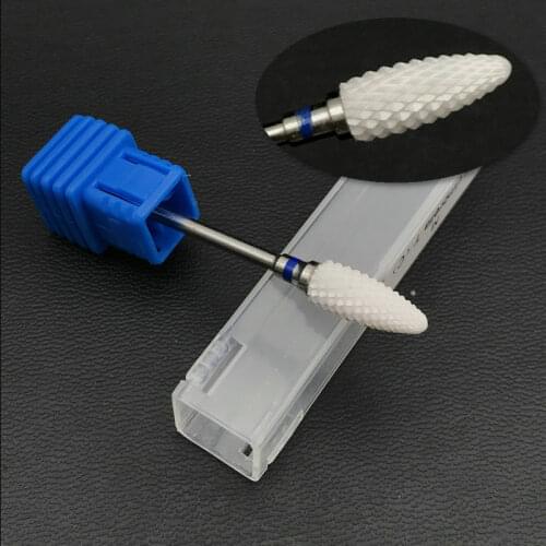 1pc Dental Zirconia Ceramic Burs Drills for Micro Motor Polisher Dental Bullet Shape Spiral Cut Ceramic Drill