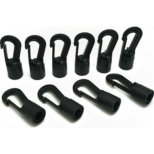 10PCS/Lot 1/4" shock cord hook terminal end tabbed s bungee hooks to use on kayaks