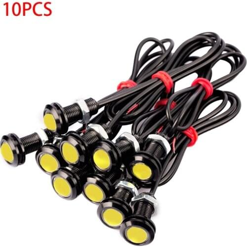 10PCS/lot 9W 18 23mm 12V DC White LED Eagle Eye Light Car Fog DRL Backup Parking Signal