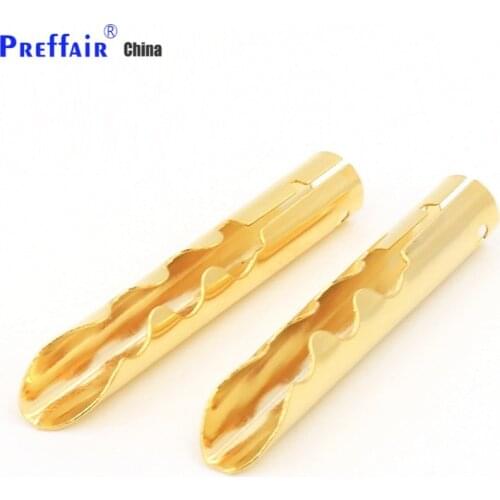 12pcs BA1421 Gold Copper Audio BFA Z-Type 4mm Banana Plug Speaker Cable Connector