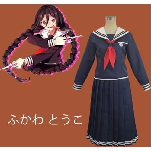 2021 Anime Danganronpa Monaka Cosplay Costume Monaca Towa Dress Set Dangan Ronpa Women Uniform Girl Halloween Cos Suit Gifts