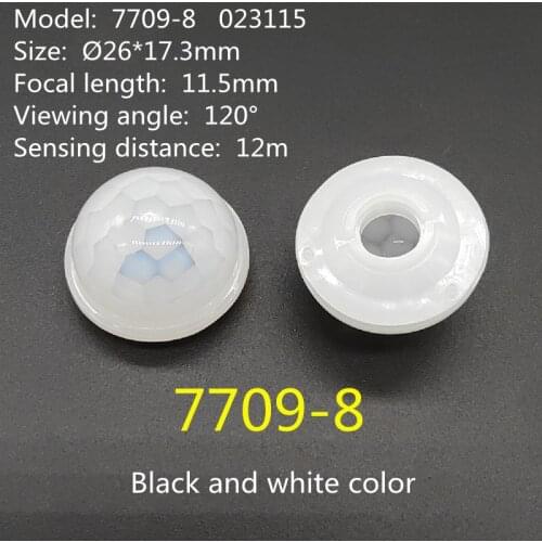 50pcs 7709-8 023115 black color white color dome shape human body infrared 023115 7709-8 PIR sensor fresnel lens