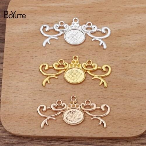 BoYuTe (20 Pieces/Lot) 20*49MM Metal Alloy Pendant Base with 10*13MM Blank Tray DIY Jewelry Accessories Wholesale