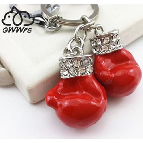 Boxing Gloves Pendant Key Chains For Men Women Alloy Metal Bag Charm Car Keychain Key Ring Holder Bag Charms gifts