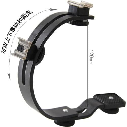 C Shape Bracket Twin Two Flash Bracket for Macro Photography DC DSLR Camera Camcorder