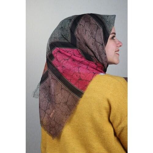 FOMARA SHİNE PATTERNED SILVERY LINEN SCARF-DESEN-08-RENK-05