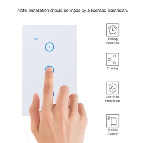 Limit 100 1/2/3 Gang Smart LED Light Dimmer WiFi Wall Touch Switch For Alexa Google Home