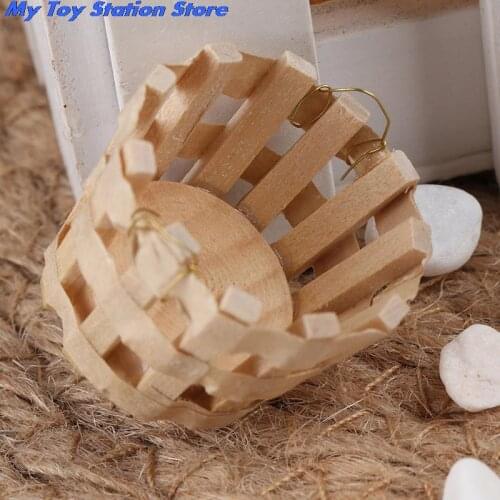 Dollhouse Miniatures 1:12 Accessories Mini Knitting Basket Sewing Family Scene Accessories DIY Wooden Toy doll House