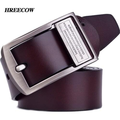 Fashion 100% Cowhide Genuine Leather Belts For Men Brand Strap Male Pin Buckle Fancy Vintage Jeans hombre