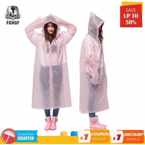 Fashion FGHGF Adult Men Women Free Size Dot Portable Long Transparent Raincoat Cape Tourism Outdoor Climbing Windbreaker Poncho