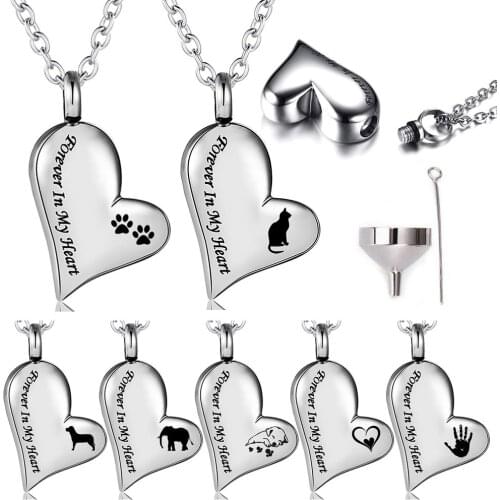 My Dear Friend Pet Cat Dog Forever in My Heart Cremation Ash Urn Keepsake Pendant Necklace