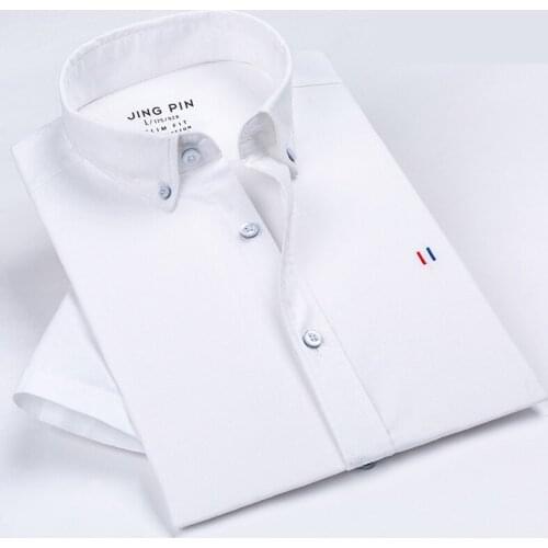 Men Shirts Summer Short Sleeve Slim Fit Oxford Business Formal Casual Shirt Breathable Cool Work Holiday Daily Life Easy Care