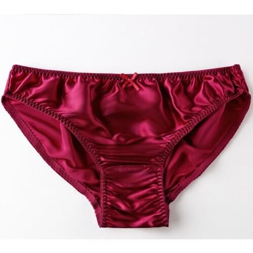 Soft Simulation Silk Women Panties Solid Casual Mid-waist Underwear Brief Breathable Ladies Underpants Panty Lingerie Plus Size
