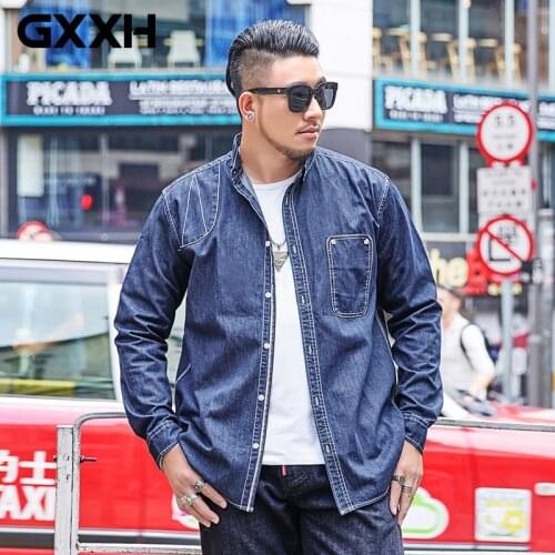 GXXH 2021 Autumn New Street Fashion Big Size Fat Guy Casual 100%Cotton Shirt Trend Oversize Loose Shirt Male Plus Size Clothing