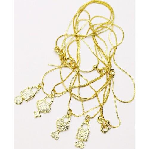 10 Strand Lock shape charms necklace Pendant necklace jewelry accessories for women necklace for women New design 8197