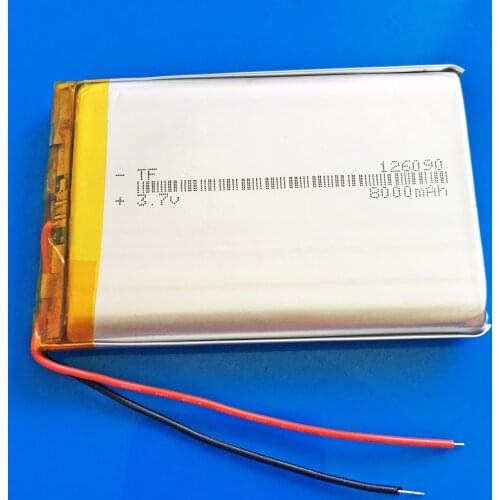 3.7V 8000mAh high capacity Rechargeable battery 126090 lipo polymer lithium li-ion battery for power bank tablet PC laptop PAD