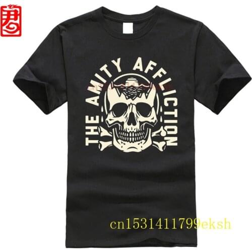 The Amity Afflictions Band Tour Top Thai Quality Mans Black Ali Shirt No Buckle Pure Tee Shirts Size Hop Cotton Simple