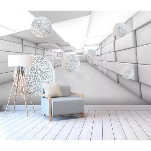 Custom Any Size Abstract Space 3D Sphere Mural Wallpaper Bedroom Living Room Background Home Decor Waterproof Wallpaper Mural